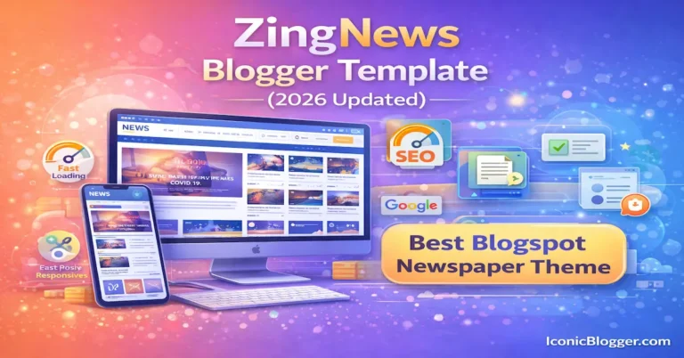 ZingNews responsive blogger template for news websites in 2026